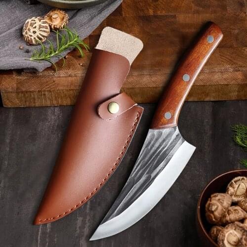 Boning Knife Forged Kitchen Knife Chef Knife Stainless Steel Meat Cleaver Slicing Knife Serbia Chef Knife with Sheath