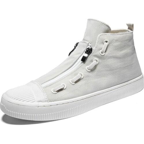 Mens shoes spring new trend wild lazy one pedal canvas high-top sneakers casual shoes red bottom shoes off white shoes brand