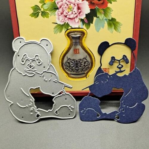 Cute Panda Metal Cutting Dies and Stamps Stencil for DIY Scrapbooking Photo Album Embossing Decorative DIY Paper Cards 2021 New