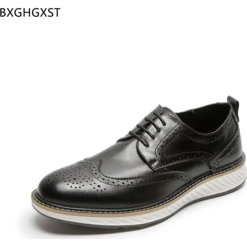 Brown Brogues Mens Shoes Genuine Leather Luxury Designer Shoes Men Fashion Casual Shoes for Men 2021 Zapatillas Hombre Chaussure