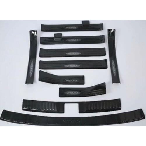 For Suzuki Vitara 2015-2018 stainless steel car Rear Bumper door cover inside and outside door sill plate Second generation