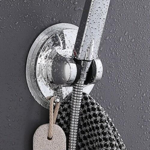 Wall Mounted Round Shower Mounting Brackets Shower Stand 90° Multi-tap Adjustment Seamless Hook Paste Bath Shower Holder