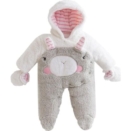 Cute Rabbit Newborn Clothing 2018 Winter Thick Warm Brands Baby Boys Girls Rompers Infantil Menina Baby Boutique Clothes