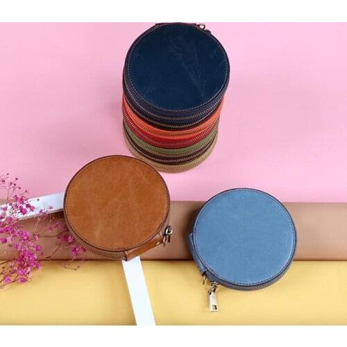 Unisex Pu Leather Credit Card Holder Wallet Women Cute Round Wallet Men Women Unisex Mini Wallet Round Coin Purse