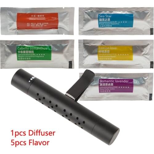 Air Outlet Aromatherapy Clip with 5 Aroma Sticks Car Air Freshener Car Outlet Perfume Solid Perfume Diffuser 8 Kinds Flavor