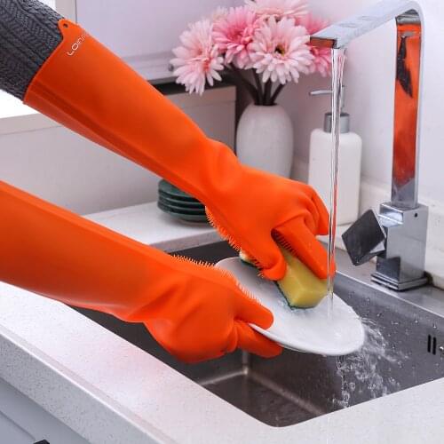 Kitchen Bathroom Magic Cleaning Gloves Silicone Dish Washing Gloves Rubber Gardening Work Gloves Reuseable Car Cleaning Tools