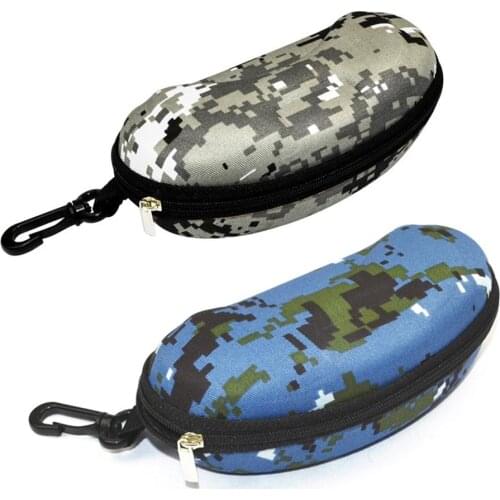 Portable Hook Zip Camouflage Sunglasses Case Sunglasses Protector Glasses Case Eyewear Glasses Hard Storage Box Zipper Box