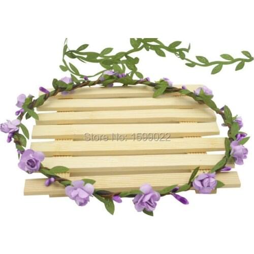 6pcs/lots Artificial Flowers Headbands Boho Flower Crown Handmade Hairband Bridal Circlet Fairy Wedding Floral Head Garland