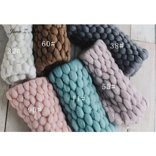 Easy to use pure wool horizontal stripe medium thick hand woven blanket newborn photography props 35x45cm
