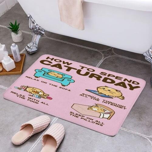 How To Spend Caturday 3D Print Doormats Rectangle Non-Slip DoorMat Bedroom Kitchen Entrance Print Door rugs Dropshipping