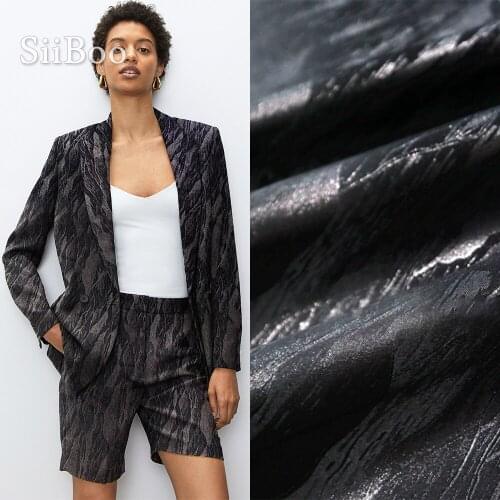 Siiboo artistic abstract patterned metallic jacquard fabric for dress suits modern style sp6299
