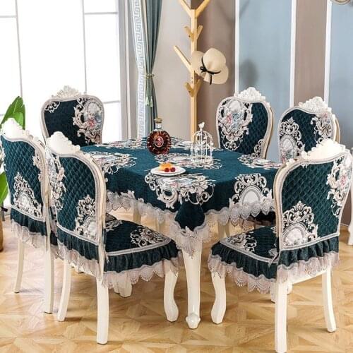 Chenille Four Seasons Thicken Dining Chair Cover Cover European Luxury Household Stool Cover Fabric Dining Chair Cushion Set