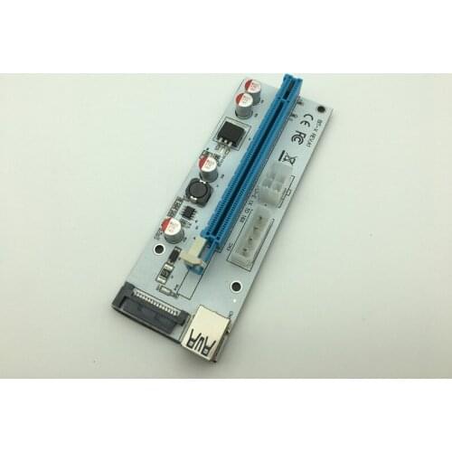 VER008S 3 in 1 Molex Power 60CM PCI-E Riser Card 4pin 6pin SATA USB 3.0 PCI-E 1x to 16x Riser for Antminer Bitcoin Miner Mining