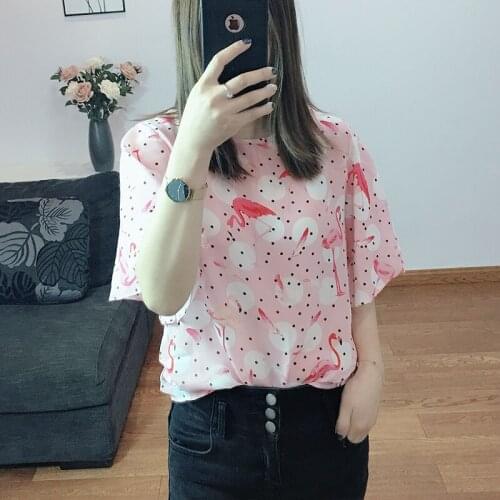 Women Summer 100% Silk Blouse Pink Lotus leaf sleeve office wear casual natural silk blouses print real silk shirt tops