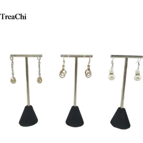 Stainless Steel Gold T - Shaped Earrings Earrings Accessories Storage Rack Jewelry Display Stand Ornament Holder