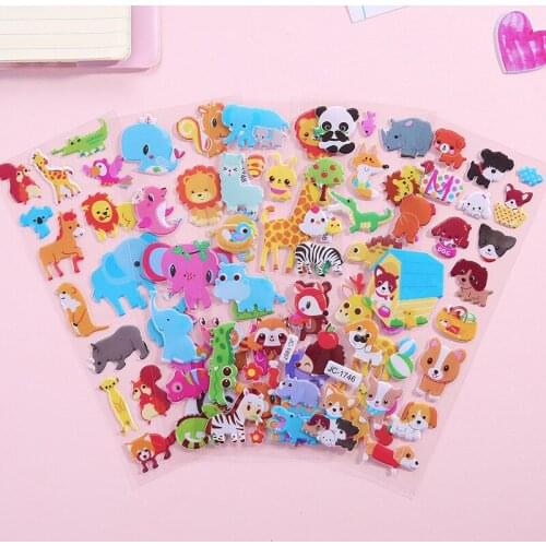 1/12/15pcs Randomly Cartoon Stickers For Kids Kawaii 3D Puffy Bubble Stickers Boys Girls Gift School Reward 2021 Hot Sales