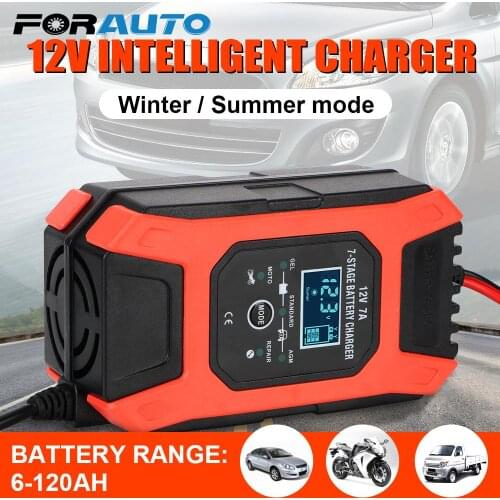 12V 7A 7 Stage Automatic Smart Car Battery Charger Digital LCD Display Wet Dry Lead Acid Battery-chargers