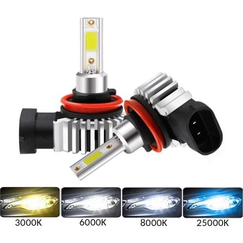 2PCS Car LED Headlight Bulbs 60W 12000LM H11 LED 9006 HB4 9005 HB3 H3 H7 LED H4 H1 Mini Headlight Kit Bulb Fog Car Light