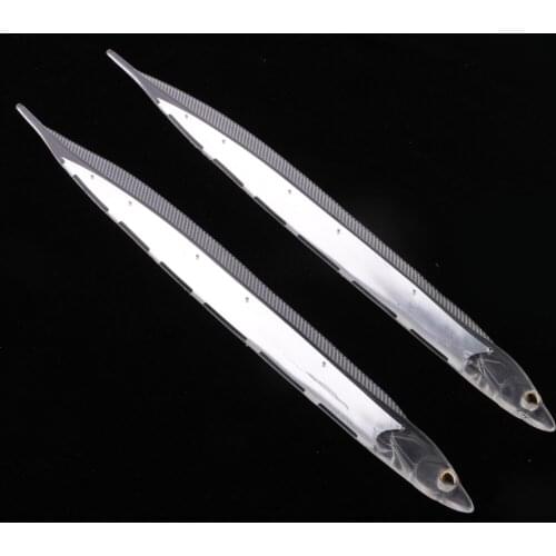 2pcs Transparent Fishing Lure Soft Bait Hairtail Saury Fish Lure Sea Fishing 28 cm/11 inch