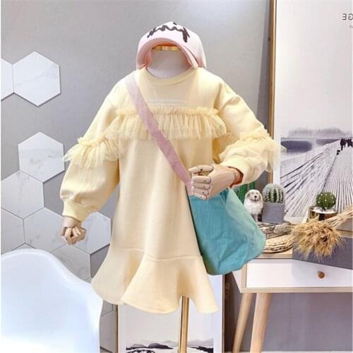 2019 Girl Baby Fashion Lace Dress Spring Autumn Girls Kids Casual Princess Dresses Children Clothes Vestidos