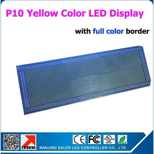 49*113 cm outdoor yellow color advertising led display board P10 320*160mm led modules 1/4 scan yellow color led board
