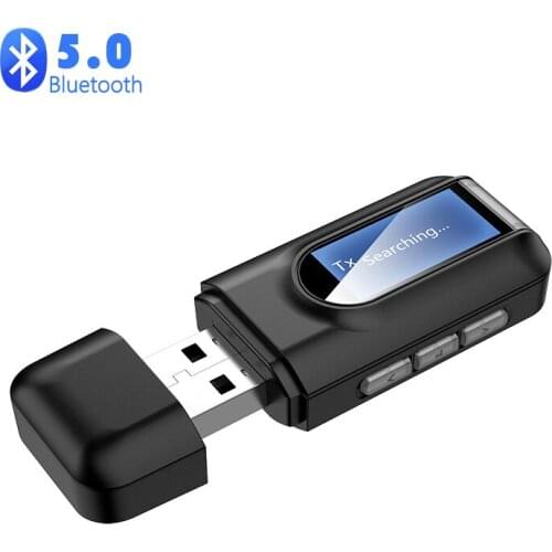 5.0 Bluetooth Adapter Wireless Audio Bluetooth Transmitter Receiver for PC TV Car 3.5mm AUX Bluetooth Receiver Sender Adaptador