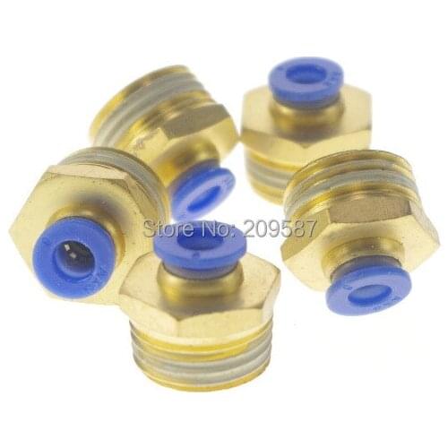 5) Pneumatic Push In Tube OD 12mm x 1/2" BSPT Threaded Male Jointer Connectors
