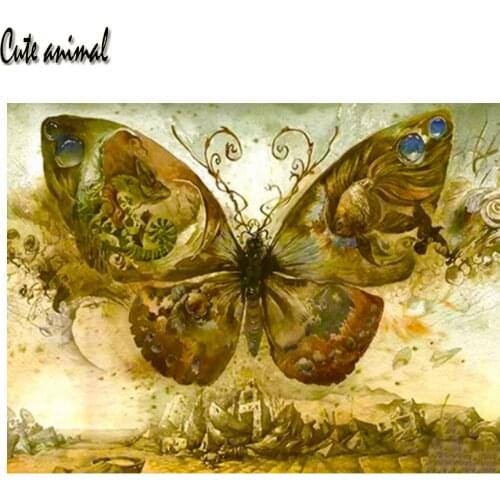 5D Diamond Painting Butterfly Animal Full Drill Square Diamond Embroidery Mosaic Europe Retro Art Cross Stitch Room Home Decor