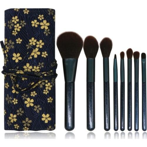 8pcs/Set Makeup Brushes with Pattern Bag Cosmetic Face Foundation Power Eyeshadow Blush Make Up Brush Kit Maquiagem Cotton Pad