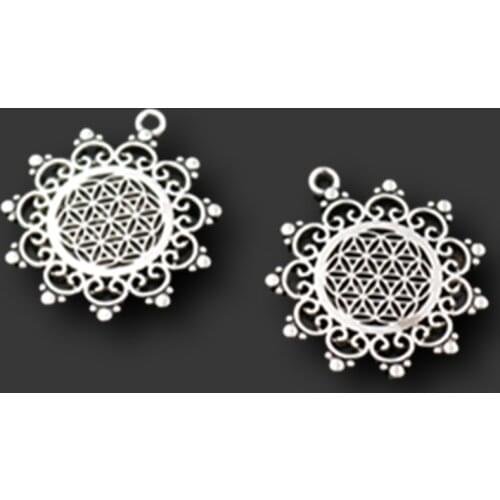 WKOUD 8pcs Silver Color Jacquard Craft Alloy Pendant For Earring Necklace DIY Fashion Jewelry Handmade A771