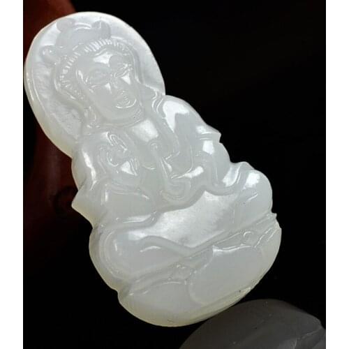 Afghan white stone Guanyin natural pendant stone pendants for jewelry making charms bijoux women DIY accessories pingente 0116