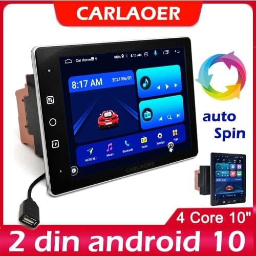 2din car radio Android 10 multimedia player auto rotating HD screen Tesla style For ISO Nissan Toyota Kia Hyundai Lada vw Honda
