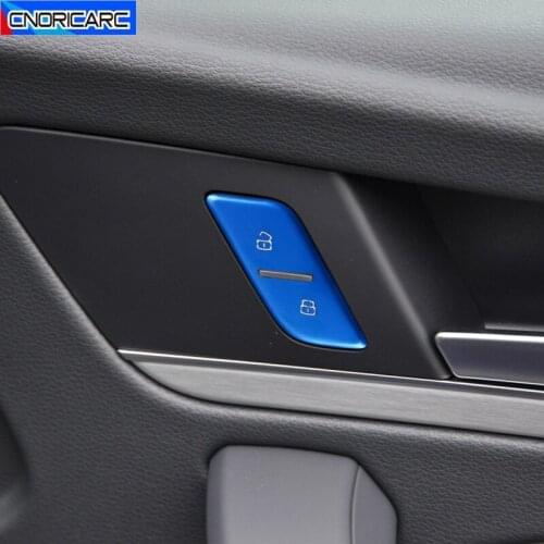 Car Styling Door Unlock Switch Buttons Sequins Decoration Sticker Trim For Audi Q5 FY 2018-2020 Interior Modified Accessories