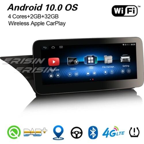 Erisin 2652 10.25"IPS Android 10.0 DAB+ GPS Car Stereo Carplay WiFi 4G DVR USB Bluetooth Navi For Mercedes-Benz E-Class W212 NTG