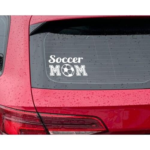BK Home Soccer Mom Design White Car Sticker-1