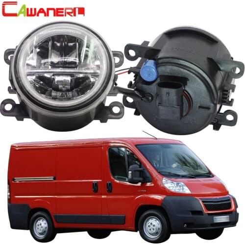 Cawanerl Car LED Bulb Fog Light + Angel Eye DRL Daytime Running Light 12V For Citroen Jumpy Box 2010 2011 2012 2013 2014 2015