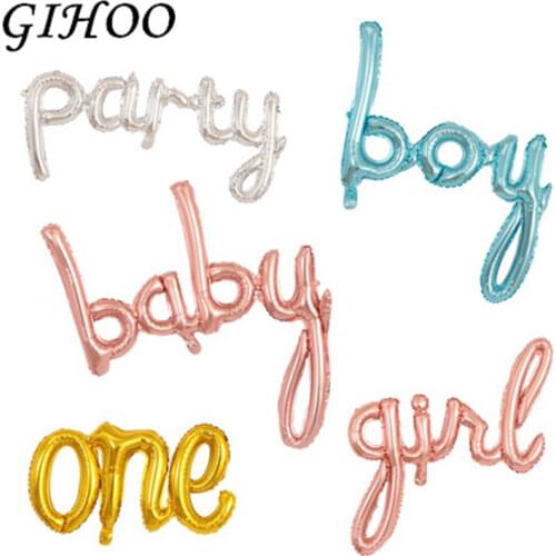 Baby Shower Birthday Balloons Its A Girl Boy Foil Balloon Accessories Rose Gold Silver Decorations Gender Reveal Party Supplies
