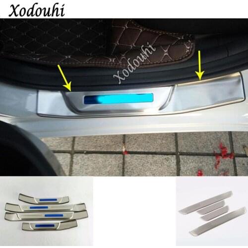 For Hyundai Elantra Avante 2016 2017 2018 2019 2020 Car Stick Exterior External Pedal Door Sill Scuff Plate Threshold Edge 4pcs