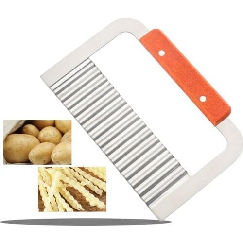 Crinkle Wavy Cutter Stainless Steel Vegetable Potato Chip French Fry Slicer Tool