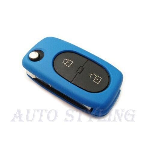 Blue Key Cover For VW 2 Button Case Remote Fob Protector Cap Bag Hull Oval 42blu