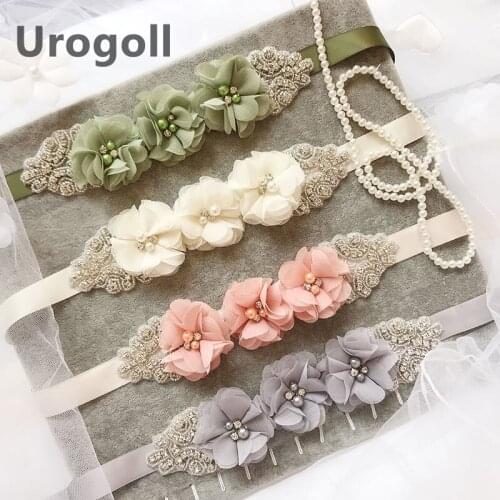 Hot Sale Flowers Wedding Belt Bridal Sash Evening Dress Belt Polyester Sash Crystals Wedding Belts Wedding Sashes for Women Lady