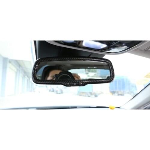 Carbon Fiber Style For Alfa Romeo Giulia Stelvio 2016 2017 2018 ABS Plastic Car Interior Rearview Mirror Frame Trim Accessories
