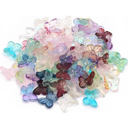 Colorful Mixed Butterfly Shape Loose Glass Beaded 10mm Spacer Beads For Jewelry Making Diy Charm Necklace Bracelet Accessories