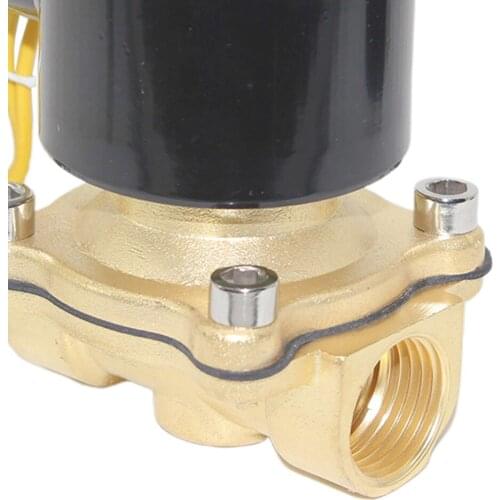AC110V 1/2" Brass Electric Solenoid Valve Water Air Fuels Gas Normal Closed New