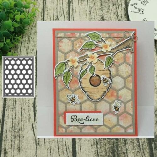 Metal Cutting Dies Honeycomb background Scrapbooking Steel Craft Die Cut Embossing Paper Card Album 2020 NEW