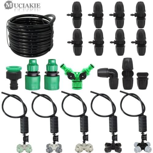 MUCIAKIE 25M 8/11 Hose DIY Hanging Cross Misting Kit Garden Automatic Watering Spray Sprinkler Irrigation System With Anti-Drip