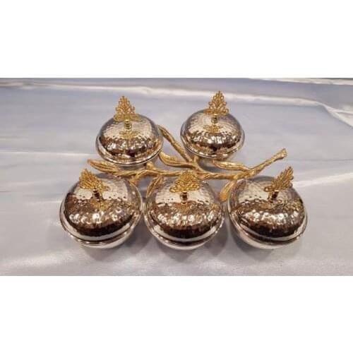 REAL COPPER SPICE CAP HAMMER TATTOO 5 LEAF SET HANDMADE HAMMER TATTOO DELICATE ELEGANT WORKMANSHIP COPPER