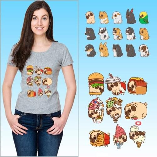 Dessert Ice cream hot dog Ironing stickers Washable Stickers on Clothes Heat Transfer Vinyl Sticker For Clothes DIY Appliques