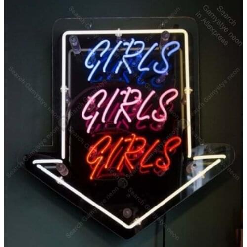 Neon Sign forgirls girls Neon Bulb sign handcraft hotel restaurant neon signboard wall lights anuncio luminos with clear board