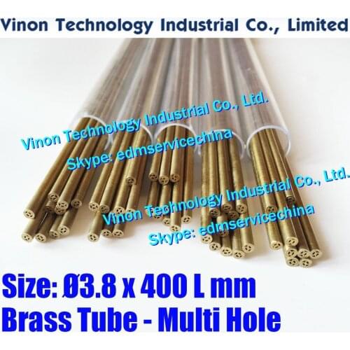 Ø3.8x400Lmm Brass Tube Multihole (30PCS/LOT),Brass EDM Tubing Electrode Multi-Channel Dia. 3.8 Length 400 for Electric Discharge